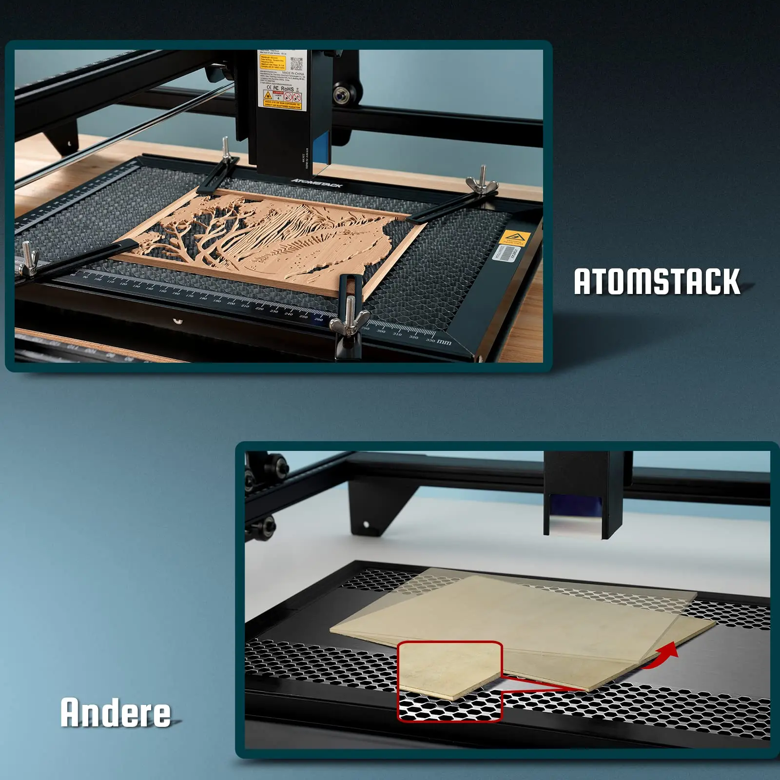 ATOMSTACK-Honeycomb Trabalhando Painel, Laser Cutter Bed para CO2, Diodo Gravador, Edge Cutting, Dissipação de Calor Rápido, 14.96x 11.18x. 79in