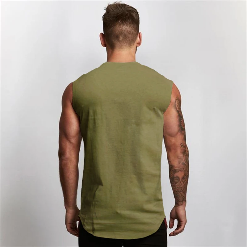 Summer Cotton Breathable Clothing Bodybuilding Tank Tops Mens Workout Sport Sleeveless Shirt Gym Fitness Running Muscle Singlets