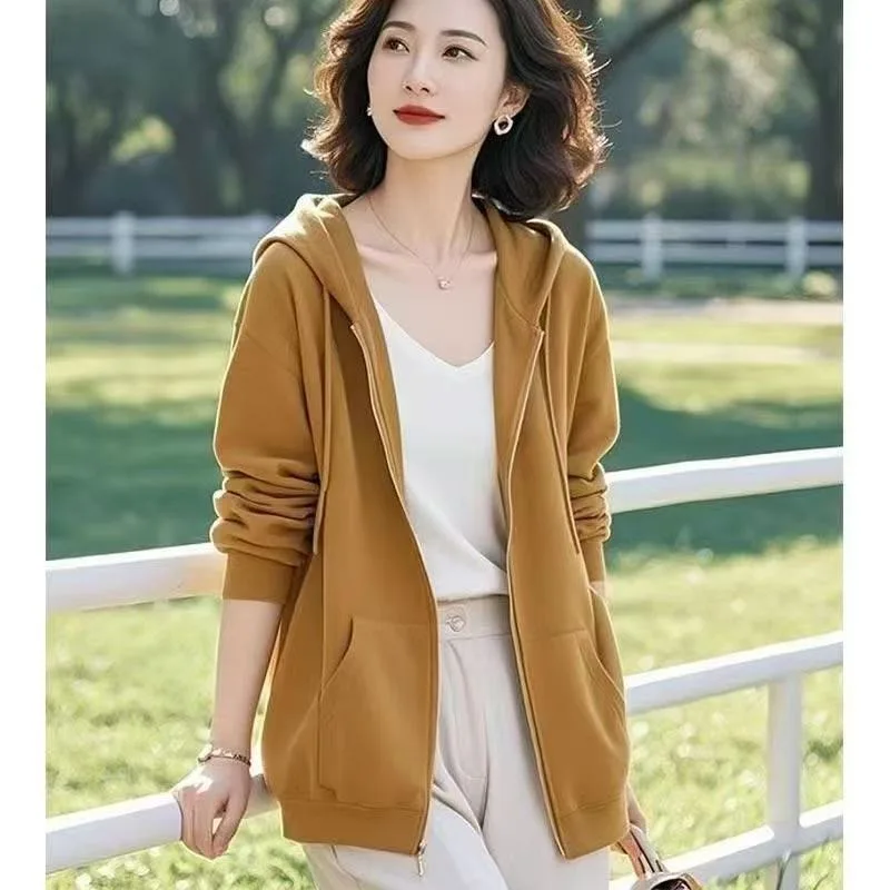 Loose Women's Hoodie Long Sleeve Bottoming Shirt Lazy Style Spring Autumn New Arrival Outerwear Base Layer Top Commute Style