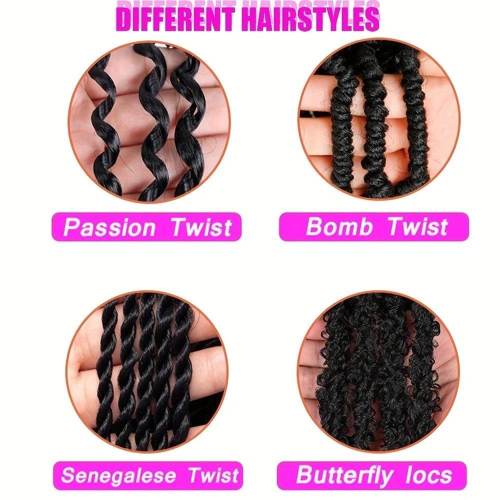 Synthetic Crochet Hair Pre-Separated Springy Afro Twist Hair Kinky Curly Spring Twist Hair Braiding Hair For Women