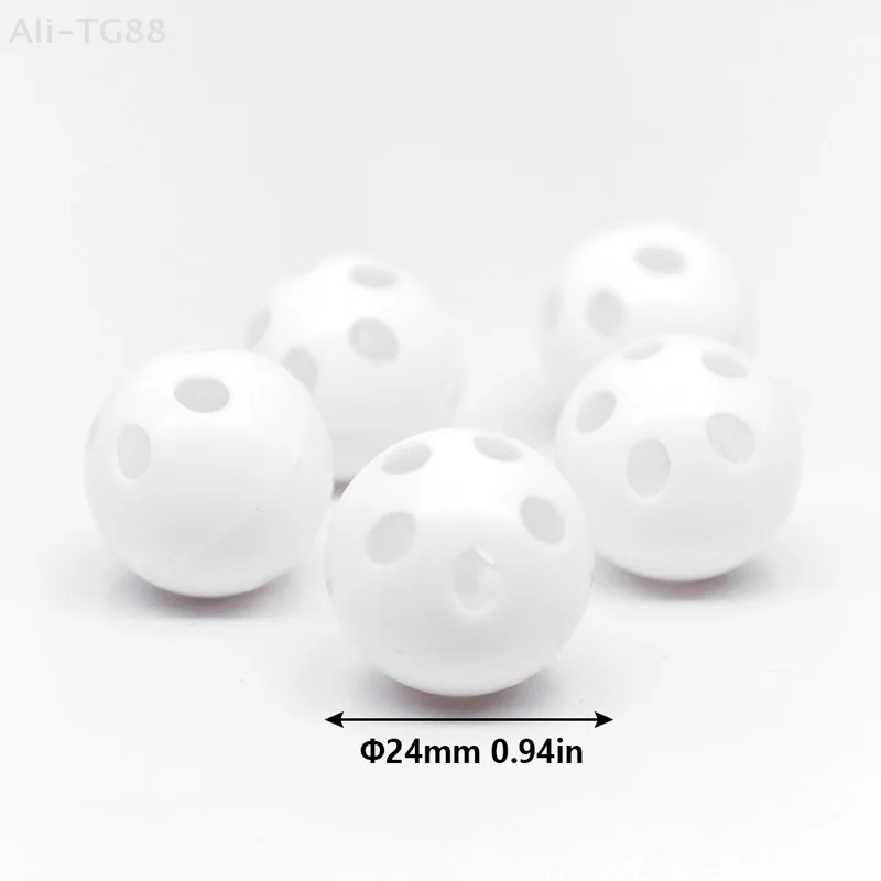 10개 24mm 플라스틱 딸랑이 벨 볼 스퀴커 아기 장난감 DIY 소음 발생기 비즈
