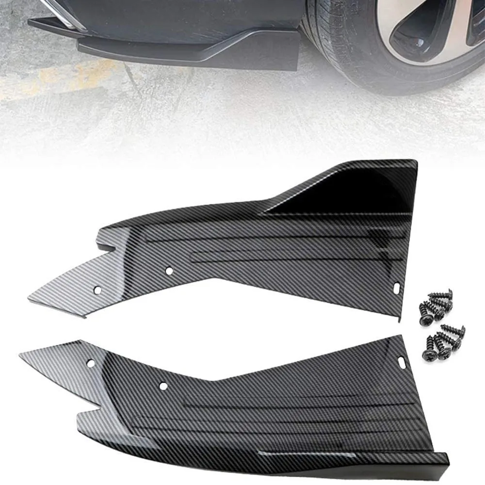 

2PCS Universal Rear Bumper Lip Diffuser Splitter Canard Protector Front Bumper Lip Body Kit Front Bumper Side Skirt Spoiler