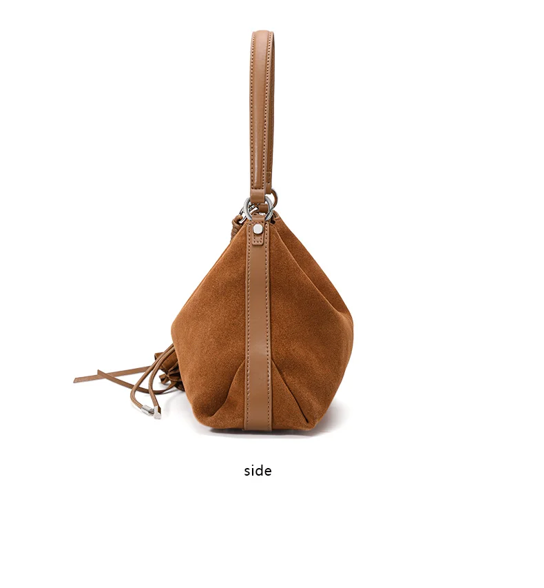 Aidanni Vintage Matte Kuhleder-Unterarmtasche für Damen, 2026 Neue Große Hobo-Tasche mit Quaste, Einzel-Schultertasche – Detail 10