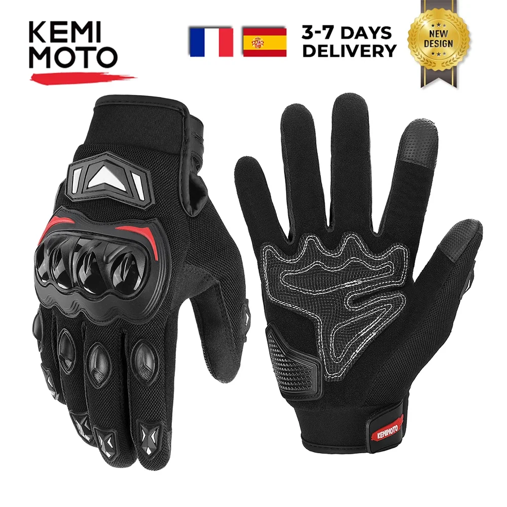 KEMiMOTO Motorcycle Gloves Breathable Cycling Mountain Bike Guantes Motocross Touch Screen Moto Gloves Men Women Spring Summer