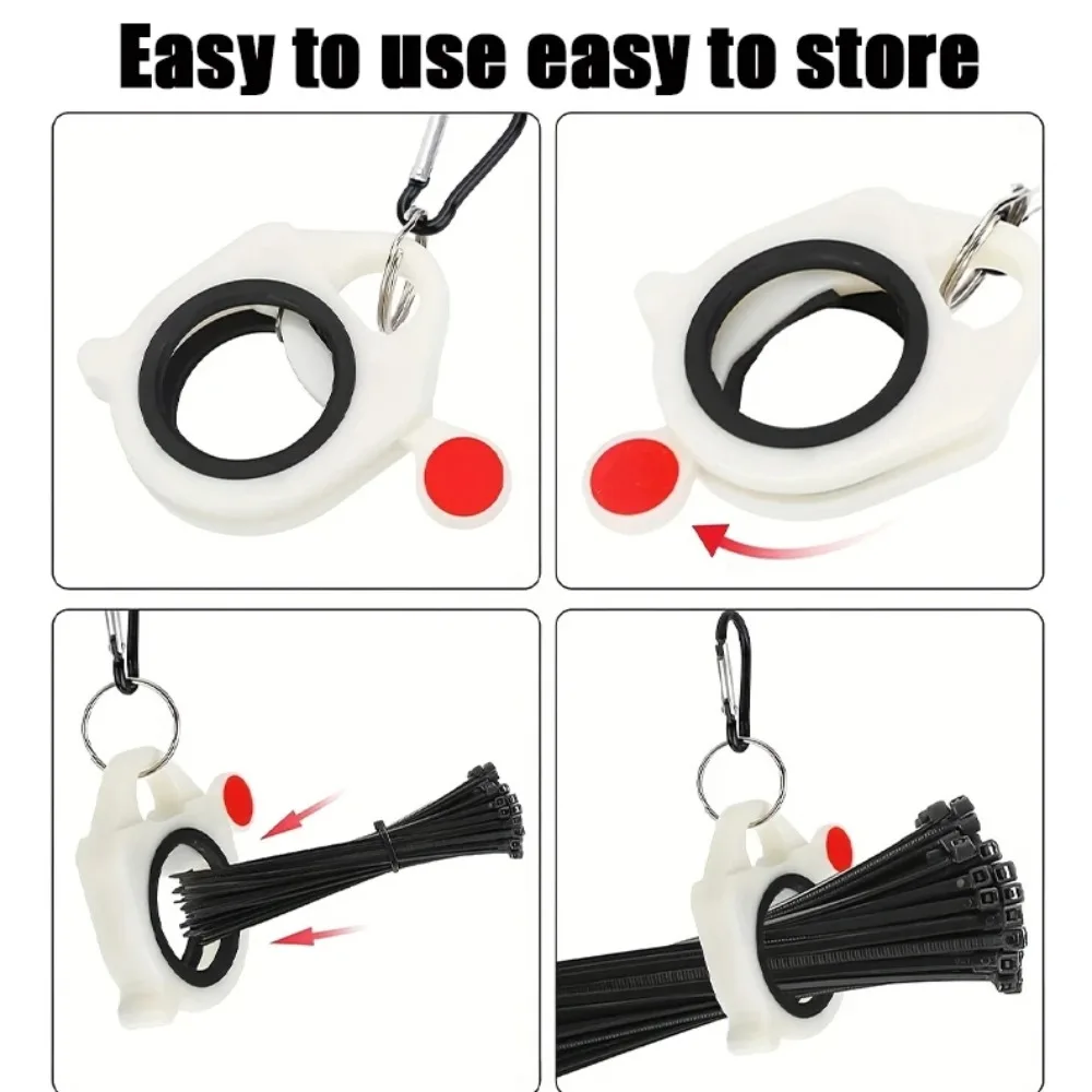 Portable Tie Holder Durable Plastic Storage Tools Practical Wiring Accessories Cable Strap Organizer with Fluorescence