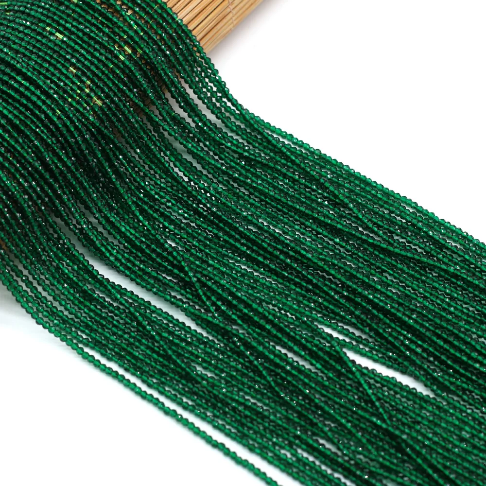 Beads 2mm Natural Semi-Precious Stones Spinel Dark Green Loose Bead for Women Jewelry Making DIY Bracelet Necklace 38cm