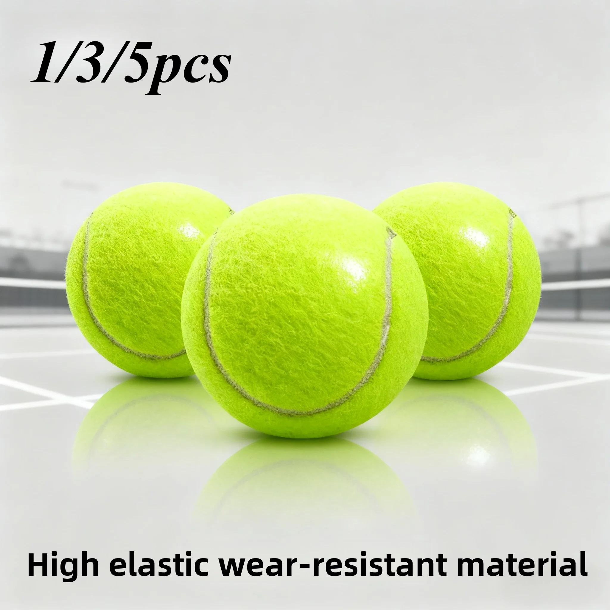 1/3/5pcs 5/3/1pcs High Elasticity Tennis Ball Elementary Match Training Durable Ball Fans Practice Durable Tennis Ball