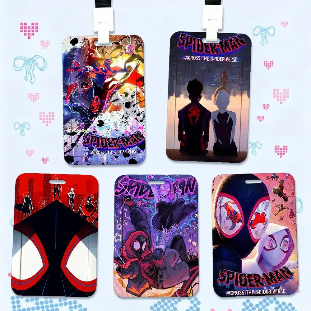 S-Spider Hero M-Man Print Card Printed Tag Holder With Detachable Lanyard, Business Employee ID Card Holder