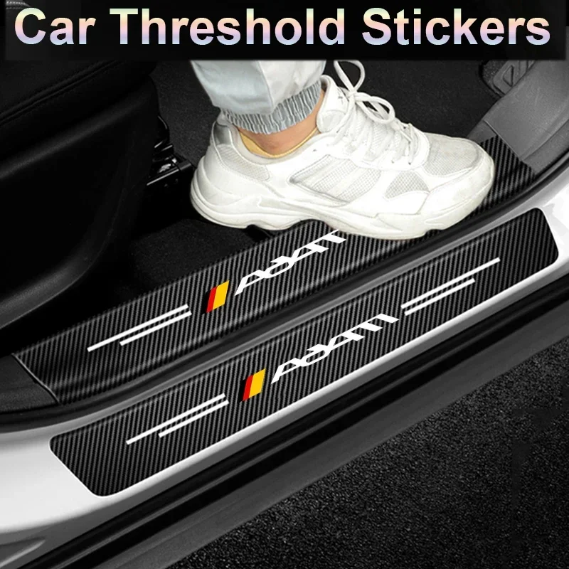 Car Door Sill Protector Anti Scratch Decals for ADAM Carbon Fiber Threshold Scuff Plate Sticker Strip Tape Interior For Opel