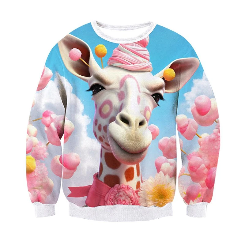 

Fashion 3D Animals Printed Sweatshirts Trend Autumn Long Sleeve O Neck Mens Pullovers Casual Streetwear Oversized Hoodies Tops