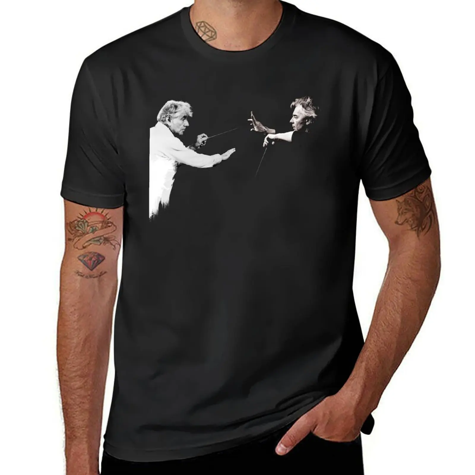 Karajan vs Bernstein T-Shirt vintage clothes customizeds mens champion t shirts