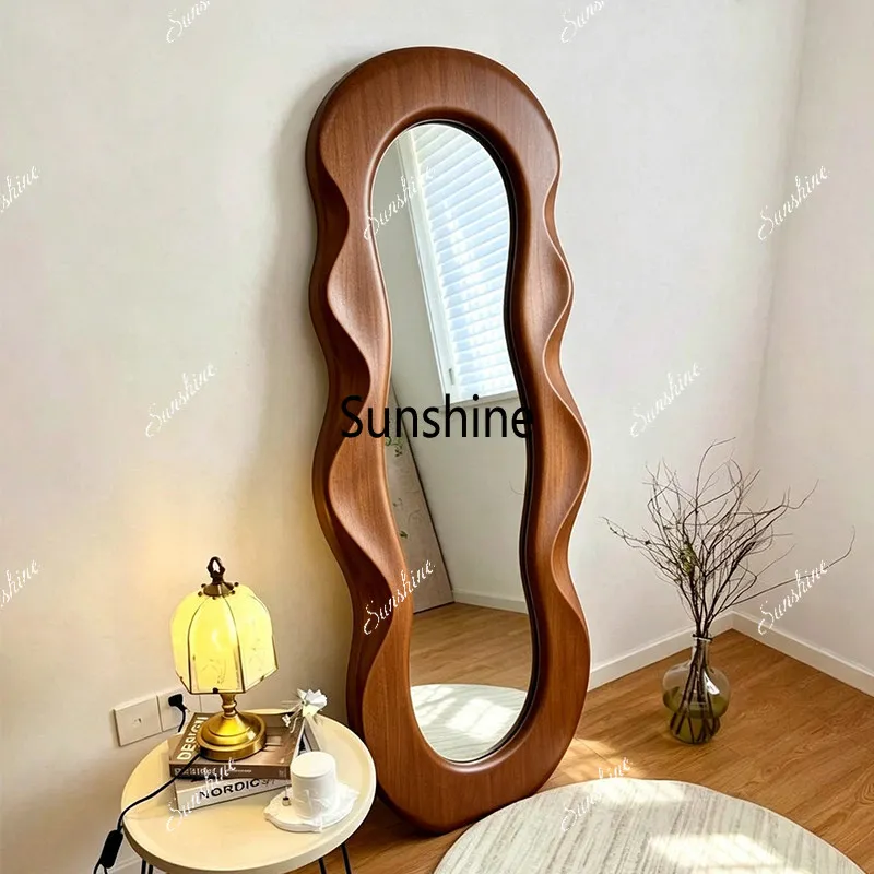 Retro full-length mirror home living room irregular full-length mirror