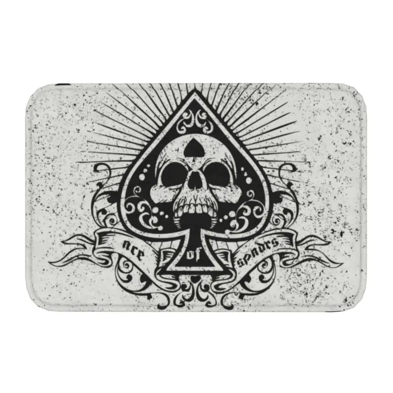 Custom Ace Of Spades Doormat Anti-Slip Kitchen Bathroom Mat Garden Garage Floor Door Entrance Carpet Rug