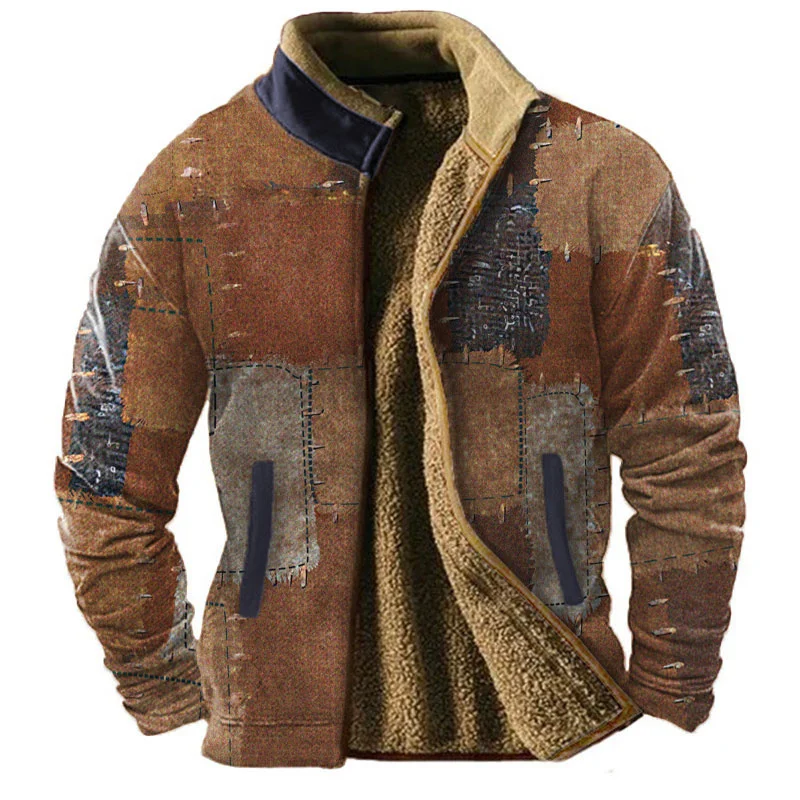 Veste d'optique en peluche avec doublure en laine pour hommes, extérieur, neige, degré, manches longues, transportée, automne, hiver, 2024