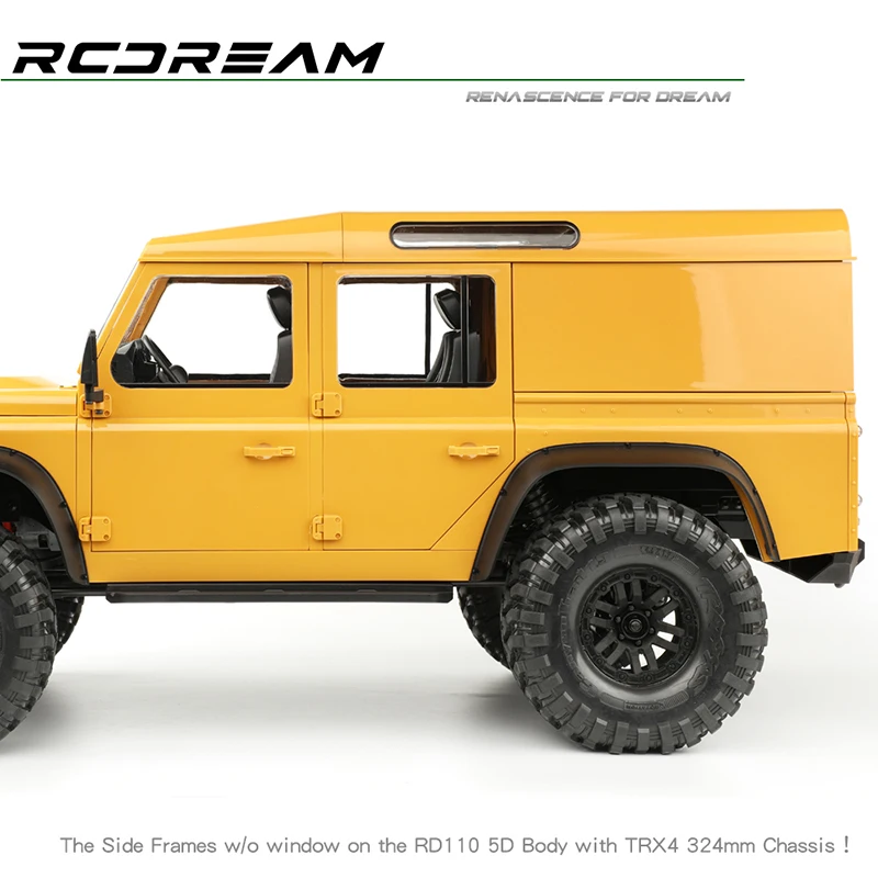 GRC RCDream 5 Doors Without Side Windows Side Frame Tail Glass for 1/10 RC Crawler Car TRX4 Defender Camel Cup RD110 Wago