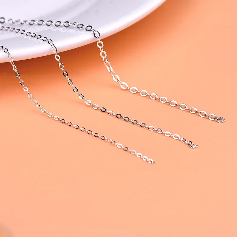 925 sterling silver semi-finished loose chain calendered cross chain handmade DIYbracelet necklace anklet accessories