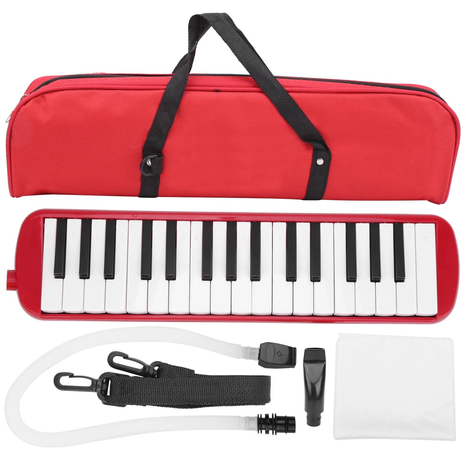 IRIN Melodica 32-toetsen blaasinstrument geschikt voor beginners, inclusief oefentas