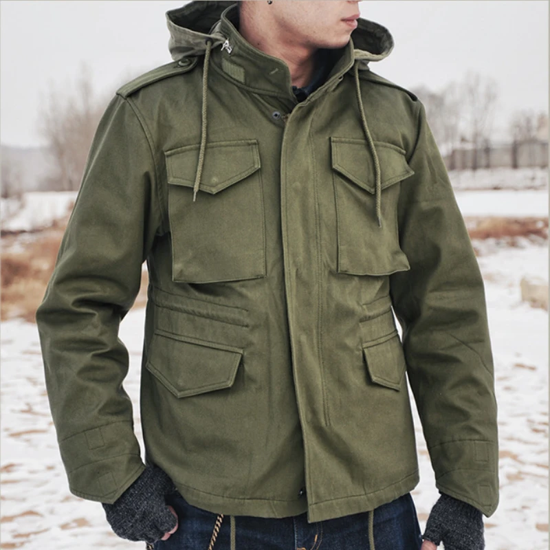 

New Men's Outdoor Retro Military Tactical Jacket Thickened Thermal Jackets Windproof Multi Pocket Casual Coat Men Clothing