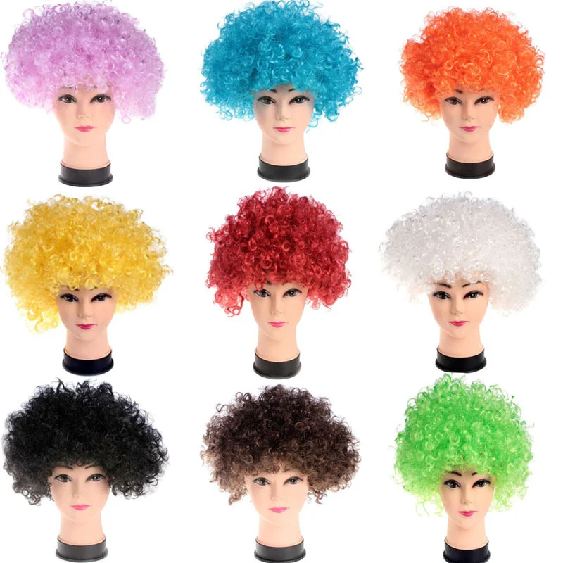 Parrucca da Clown riccia ondulata soffice e soffice parrucca a testa esplosiva per discoteca festa di compleanno natale Halloween abito Performance Decor Prop