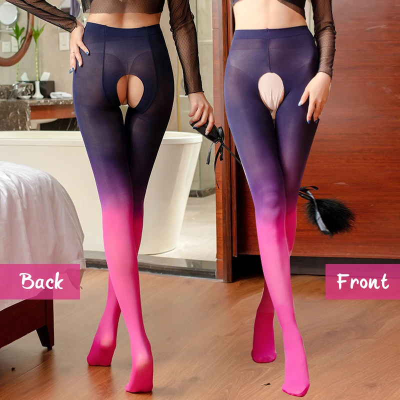 3Colors Women Sexy Stockings Pantyhose Elasticity Open Crotch Silk Stockings with Holes Tigthts Pantyhose Woman Meias Hosiery