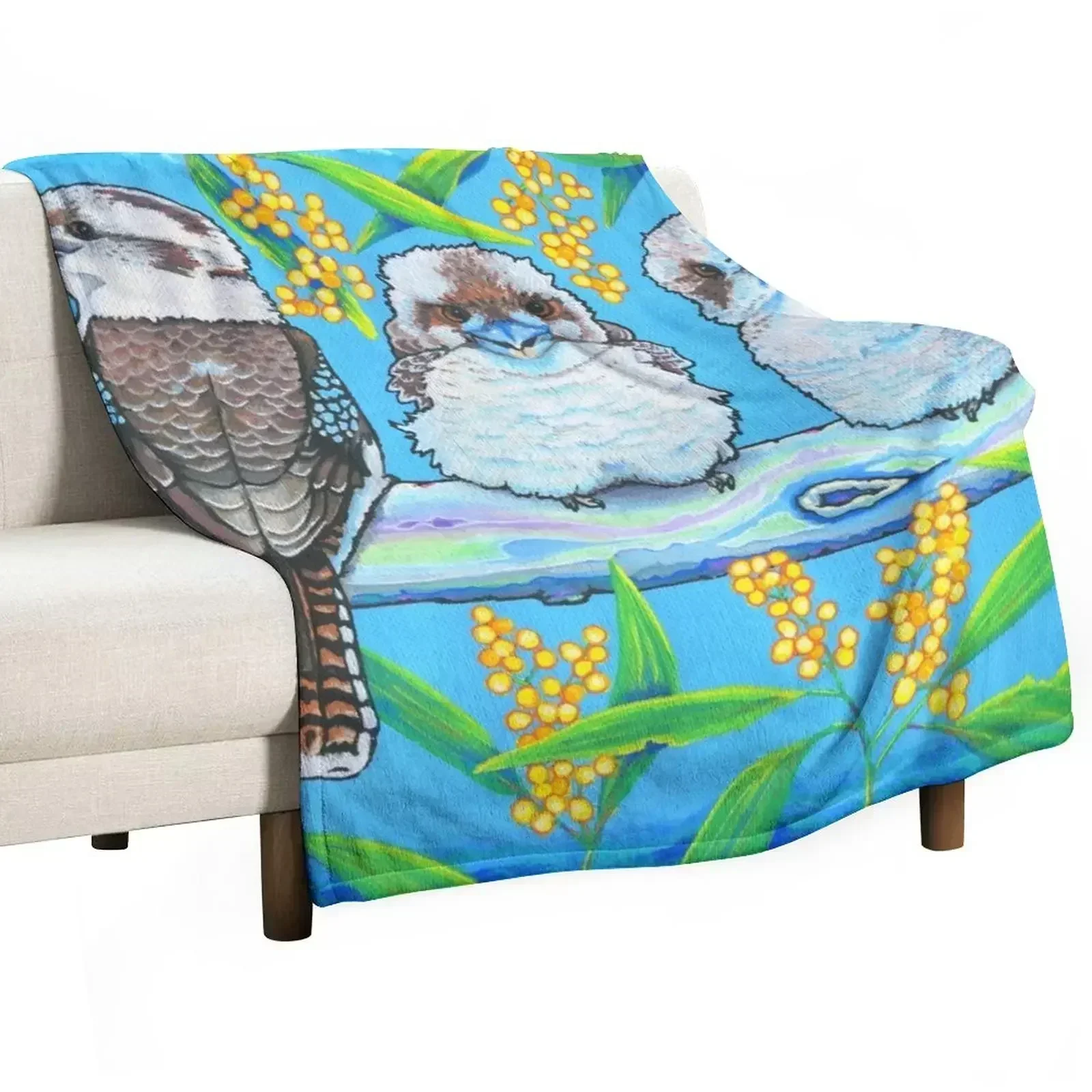 

Kindred Kookaburras Throw Blanket Quilt for winter Sofa Decoratives Blankets