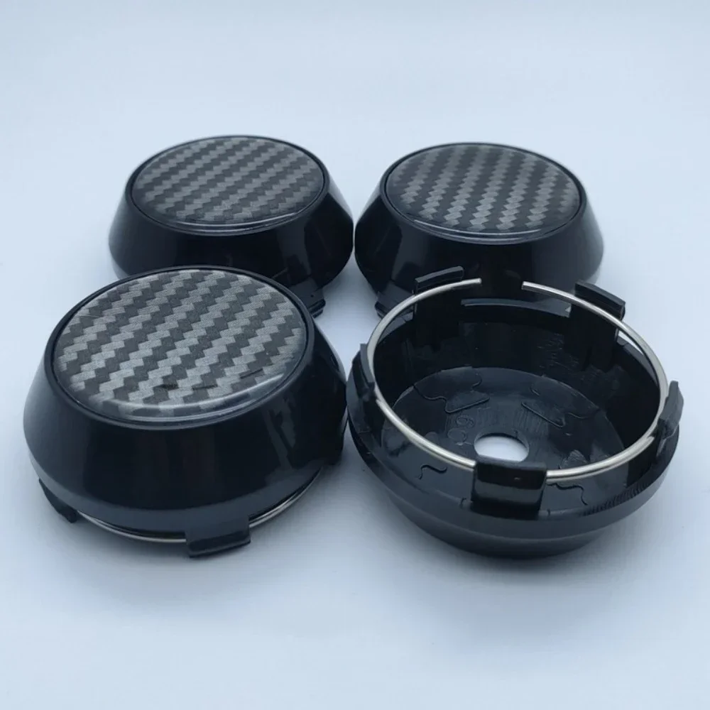 4pcs 64mm 65mm Car Wheel Center Caps With Carbon Fibre 45mm Emblem Logo Rim Hubcap Cover for Audi SEAT VW Golf Skoda Accessories