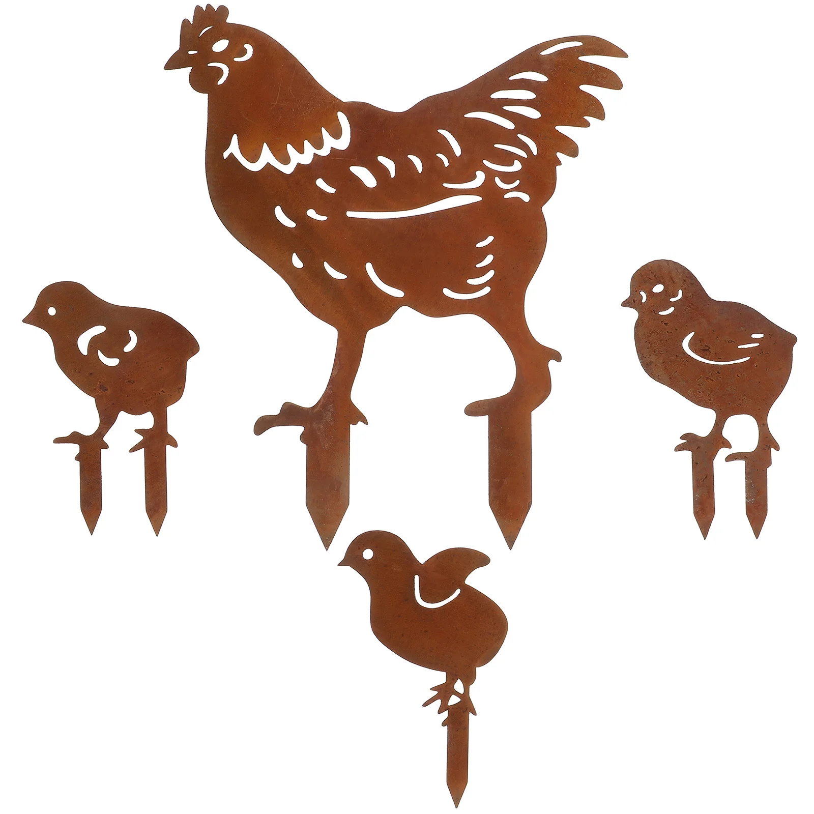 

1 Set Metal Cutout Decorative Chicken Yard Decorations Outdoor, Garden Chicken Stake Sculpture, Farmhouse Garden Decor, Animal