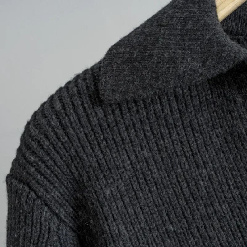 Autumn and Winter Wool Cashmere Blended Ribbed Sweater Thickened Pullover Sweater for Women