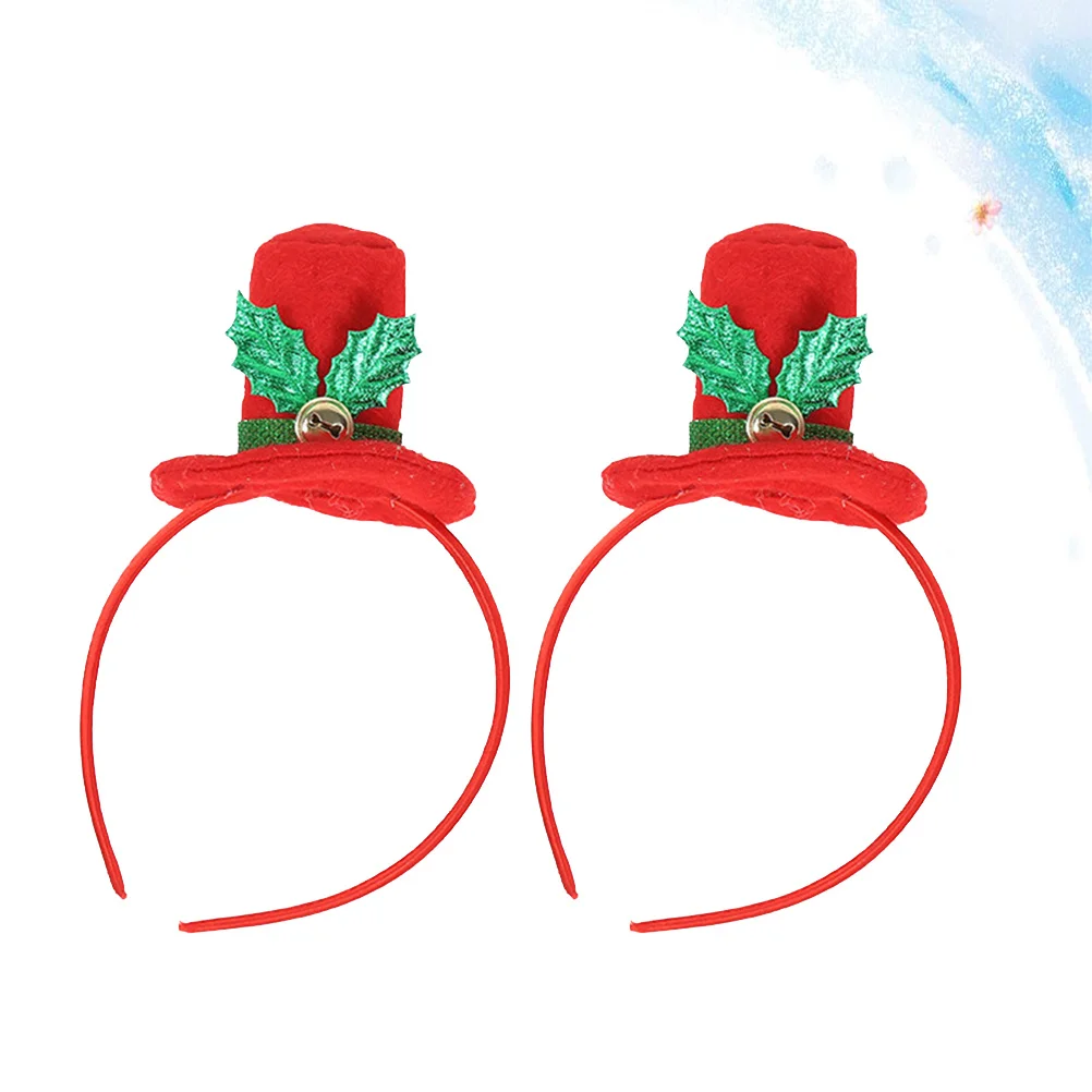 

2Pcs Christmas Hat Shape Hair Hoops Cute Headband Lightweight Party Supplies Creative Headdress Festival Hair Hoops