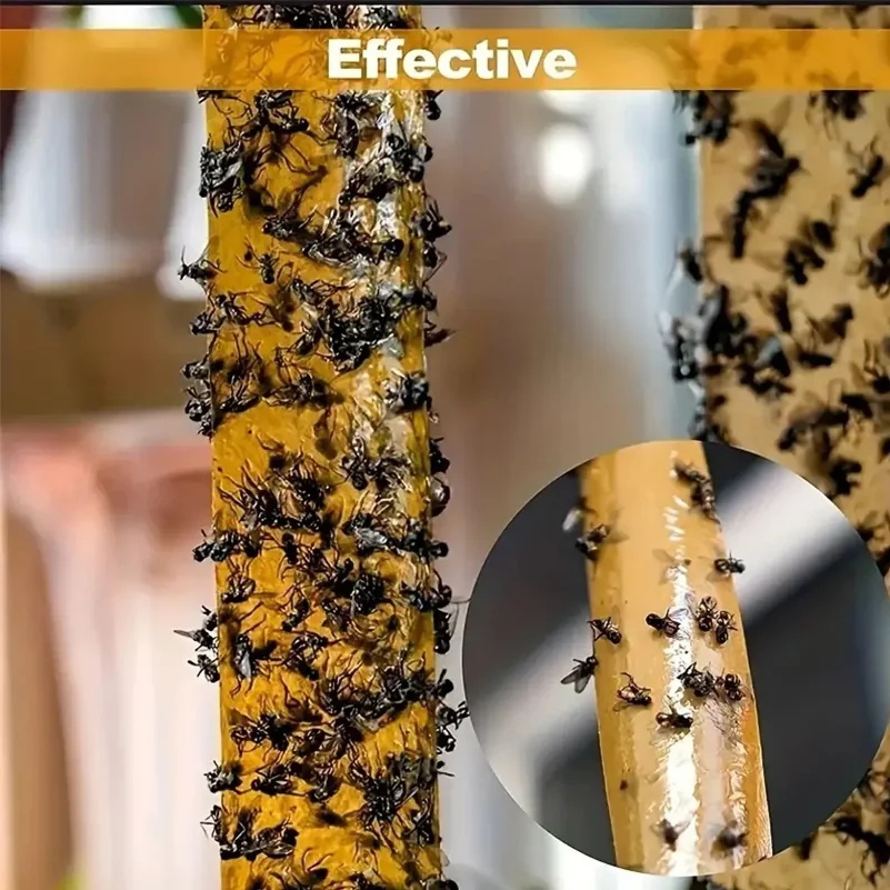 Fly Sticky Strips For Indoors and Outdoor Used, Fly Glue Strip, Fruit Fly Killers, Fly Catcher, A box of four pieces