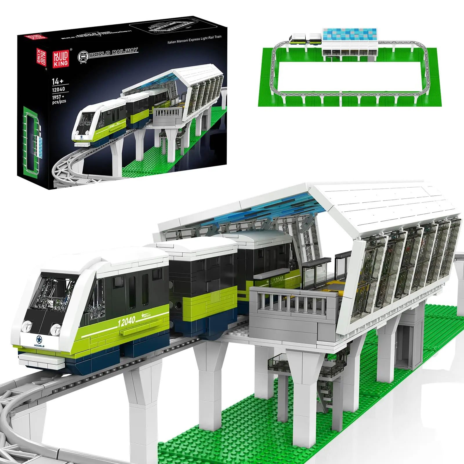 1957개 이탈리아 특급 열차 모델 키트, APP/리모컨 기관차 조립 세트(트랙 포함), 건설 장난감
