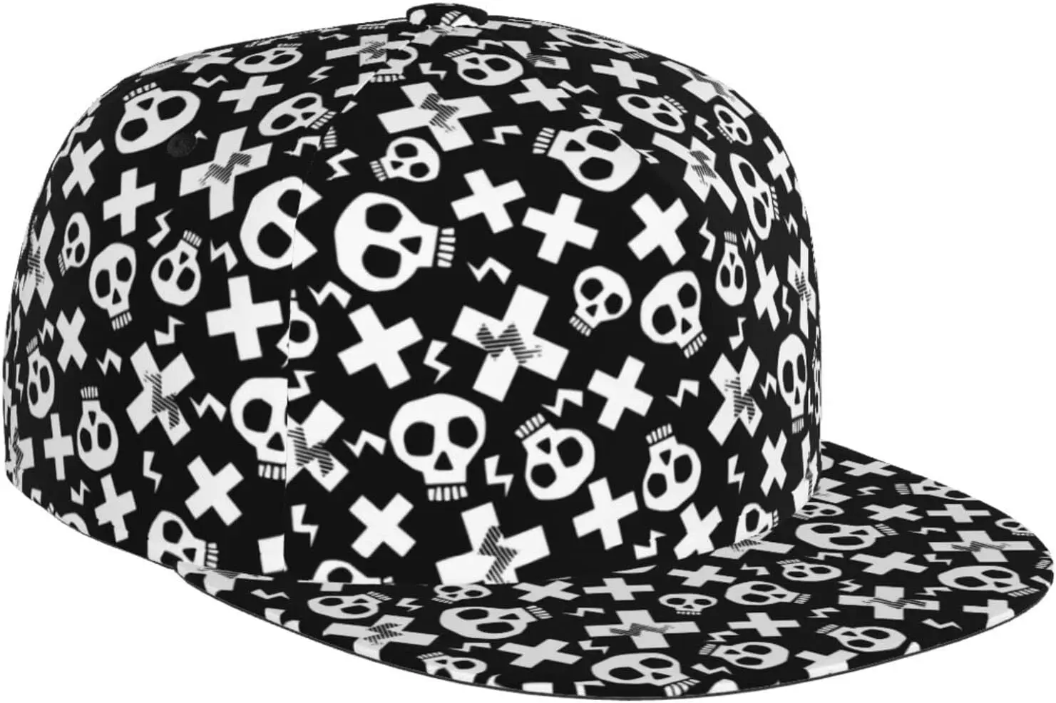 

Stylish Skull Adjustable Snapback Hat for Men and Women Sun Cap, Hip Hop Cap Baseball Cap Flat Bill Brim Hat