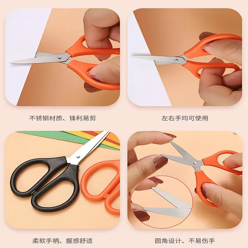 Stainless Steel Mini Scissors Handmade Scissors for Students and Children's Home Flat Head Line Cut Fabric Sewing Scissors