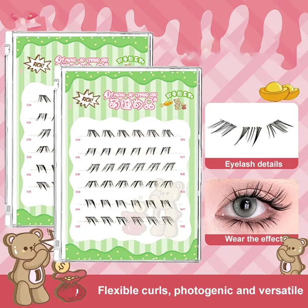 Glue-free Lashes Cluster FOX Comic Lashes Ultra-thin Natural Look Segmented Lashes Korean Style DIY Eye Lash
