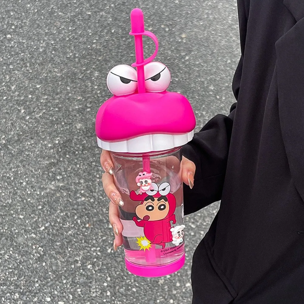 New 2024 Model Kawaii Crayon Shin Chan Straw Cup Tritan Material Phooey Cup Quality Food Grade Convenient Leak Proof Kid Gifts