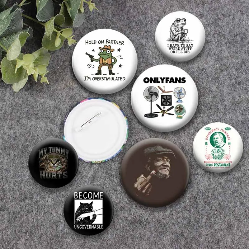 32/58mm Creative Handmade Enamel Pins Dallas Texas Funny Memes Round Brooch Backpack Clothes Decor Badge Jewelry Ornament Gifts
