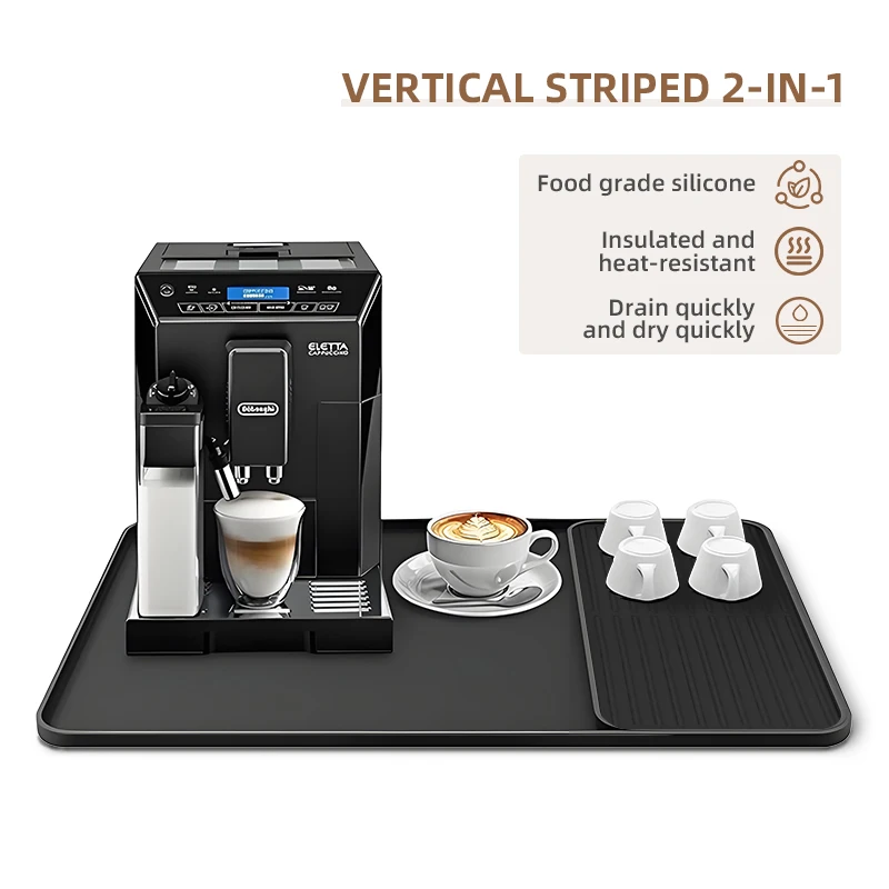 Silicone Coffee Machine Mat Tray Bar Fruit Vegetable Drain Pad Insulation Dining Table Protection Pad for Coffee Powder