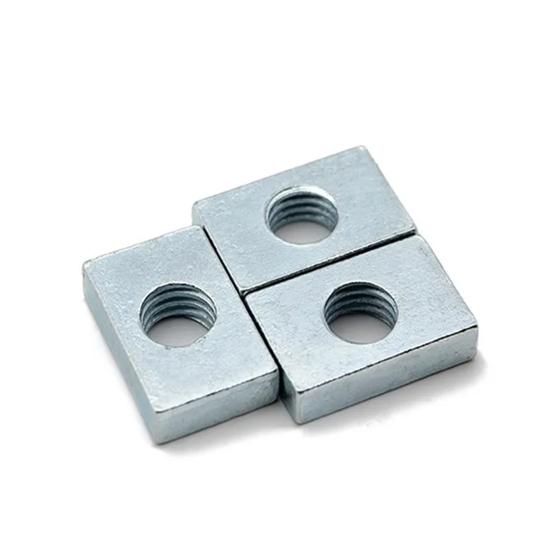 10/ 50pcs Square Nut M3 M4 M5 M6 M8 Zinc-Plated Carbon Steel Thin Rectangular Nuts Slider Block for Aluminum Profile Accessory