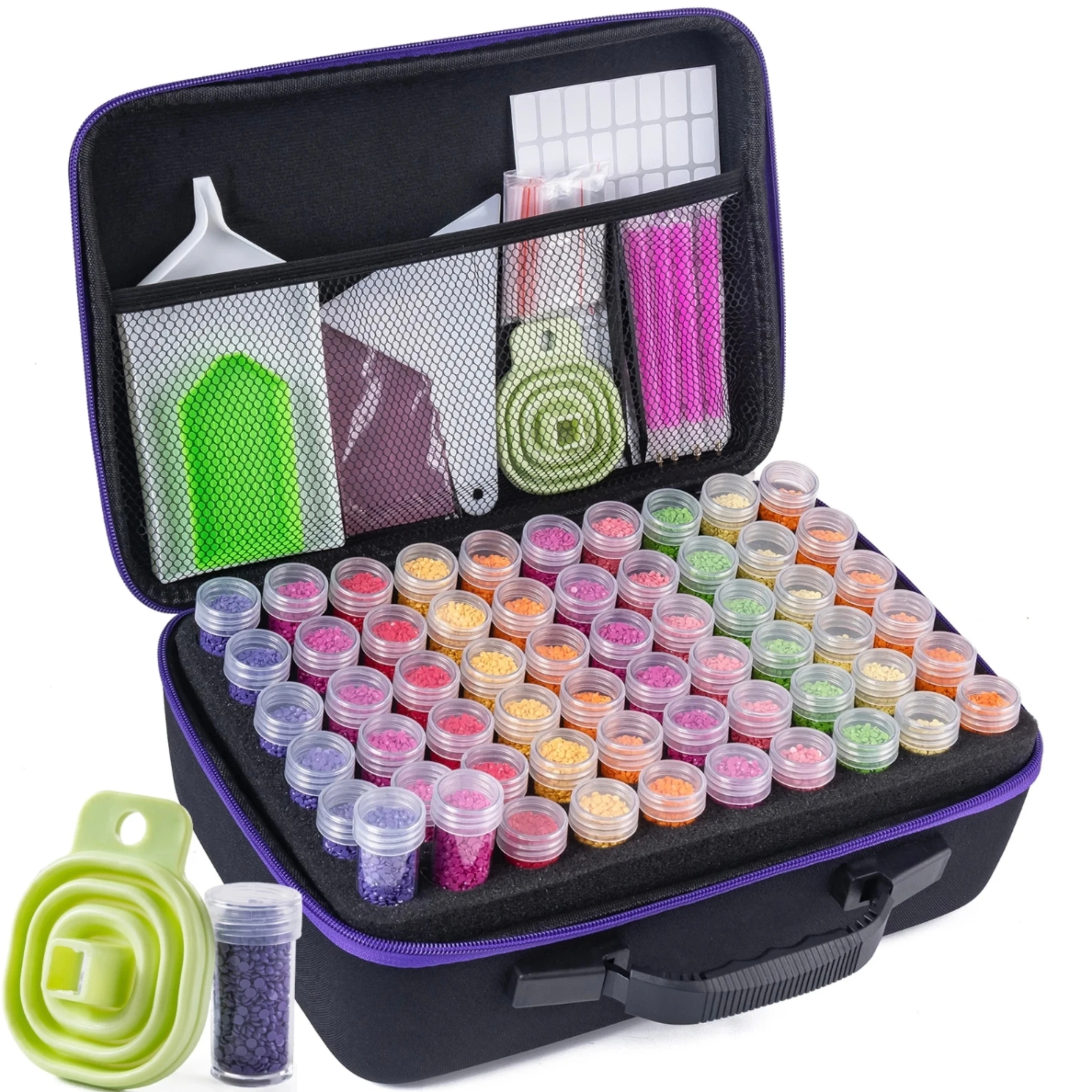 240/30/60/120 Bottle Diamond Art Storage Container with Accessories and Tools, Portable Bead Storage Boxes for Diamond Painting