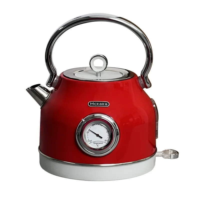 Electric Retro Kettle Stainless Steel Large Temperature Gauge, Fast Heating Hot Water Boiler Indicator غلاية كهربائية محمولة