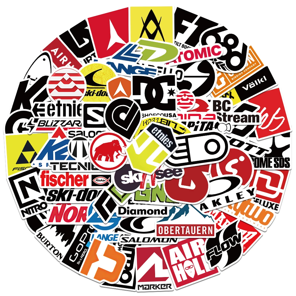 60/120 Uds Cool Ski marca Logo pegatinas DIY monopatín equipaje guitarra portátil coche PVC impermeable Graffiti tendencia pegatinas chico juguete