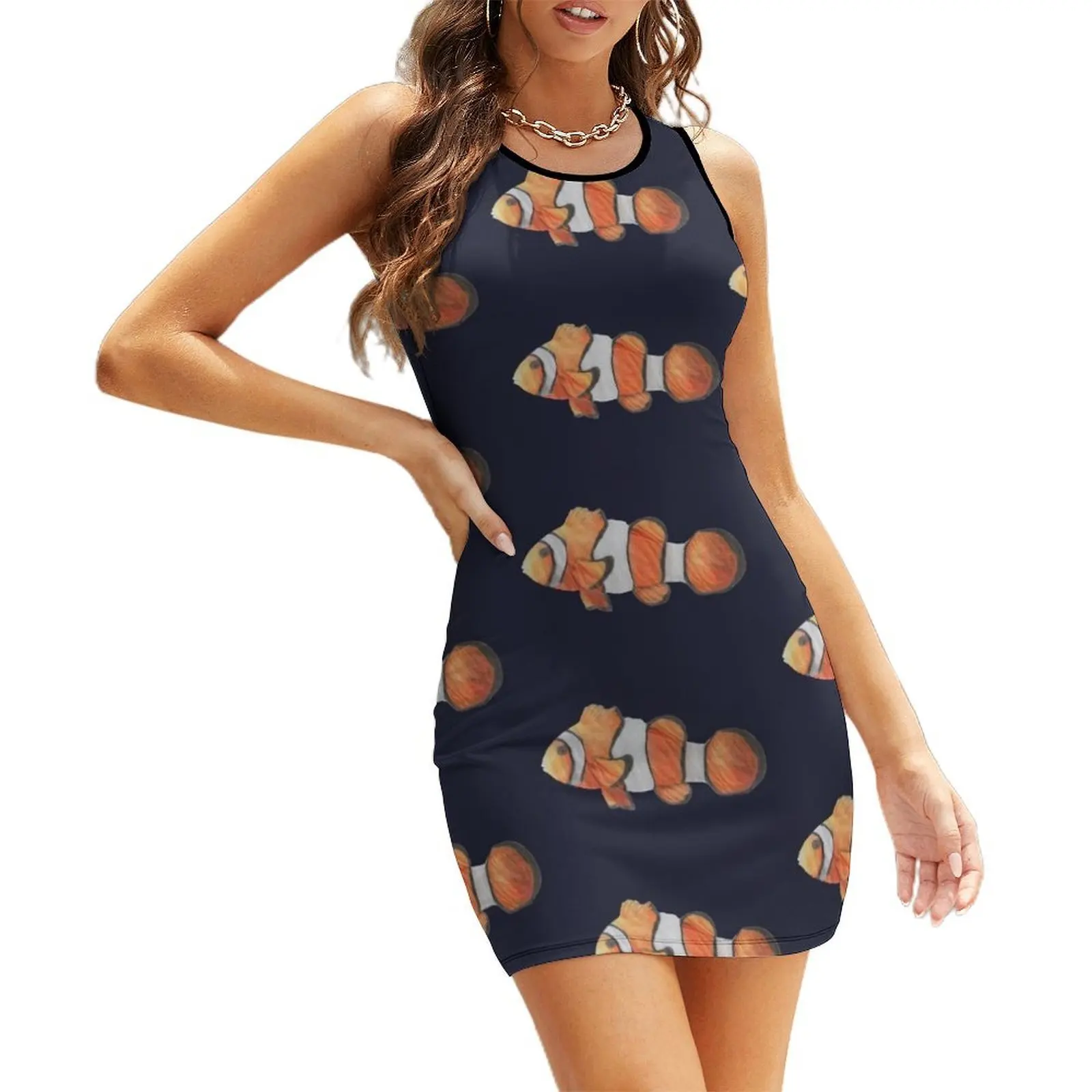 

Clownfish - Pencil Drawing - Kathleen Stuart Art Sleeveless Sundress dresses for woman 2025 summer dress korean women