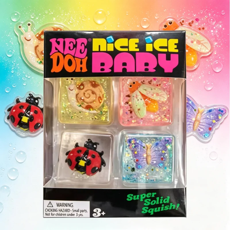 New Needoh 4 Pack Mini Cube Squishy Squeeze Toys Slow Rebound Sensory Fidget Stress Relief Halloween Decor Adult Desktop Toys