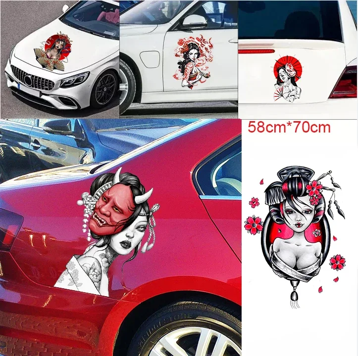 

Geisha art Japanese car packaging stickers side graphics modified custom patterns suitable for car racing SUV auto parts decal