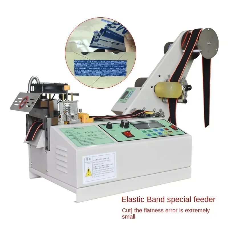 For 220V/110V Automatic Computer Cloth Tape Cutting Machine Hot and Cold Knife Sticker Tube Zipper Heat Shrink Elastic Cutter