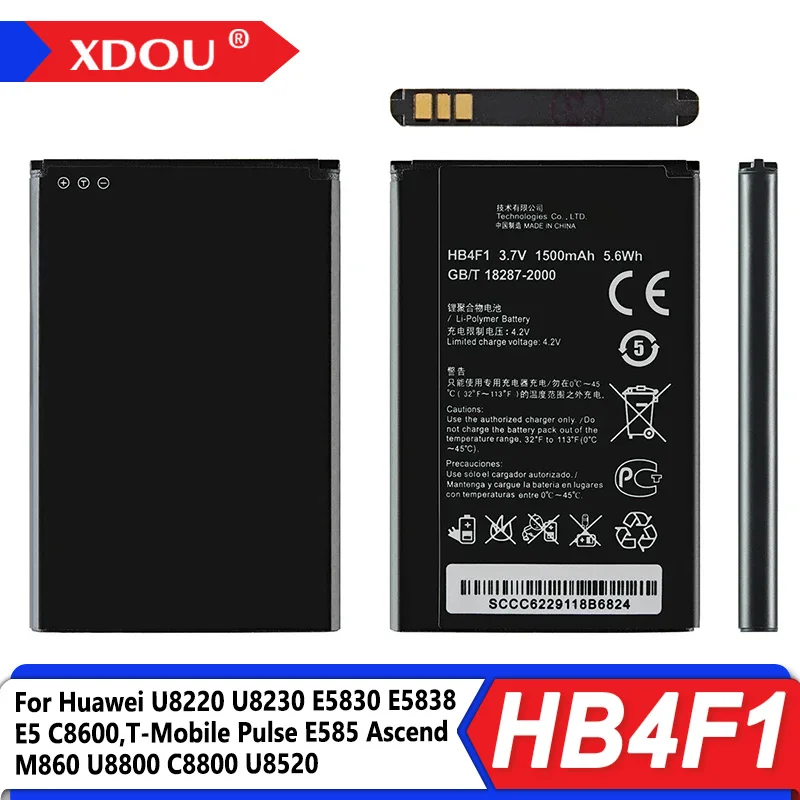 

100% новый аккумулятор HB4F1 для Huawei U8220, U8230, E5830, E5838, E5, C8600, T-Mobile Pulse, E585, Ascend M860,, U8800, C8800, U8520