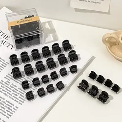 Black Mini Hair Claw Women Girls Korean Small Bangs Hair Claw Transparent Plastic Clips Hairpins Kids Hair Styling Accessories