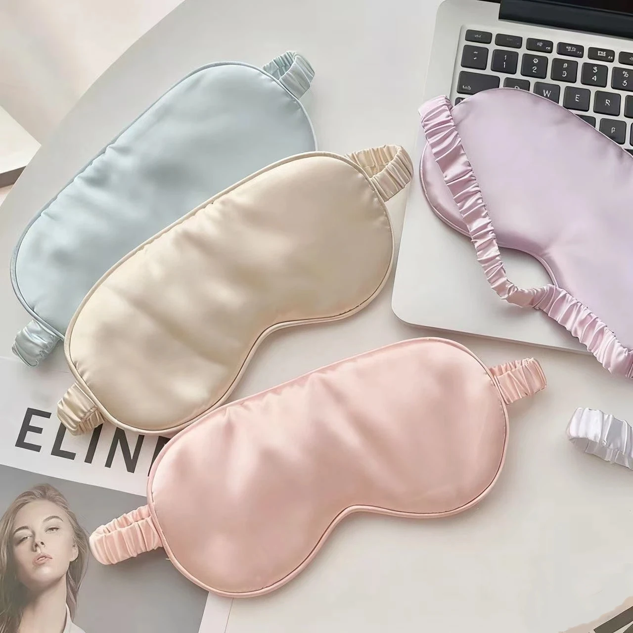 

Imitated Silk Eye Patch Shading Sleep Eye Mask Eyepatch Travel Relax Cover Eyeshade Health Sleeping Shield Soft Eye Care Tools