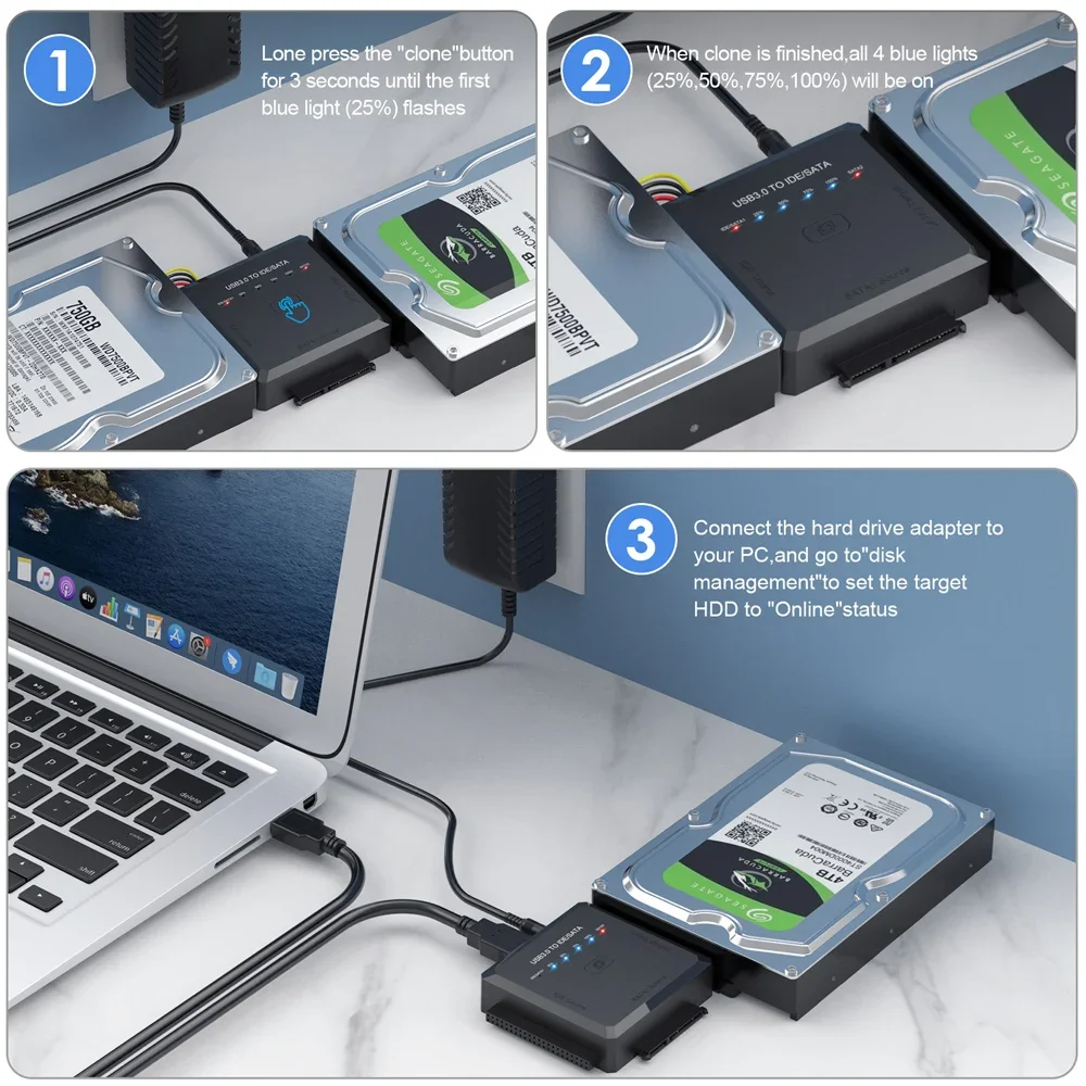 USB 3.0 to SATA IDE Hard Disk Adapter Converter Cable for 3.5 2.5 inch HDD/SSD CD DVD ROM CD-RW 3 in 1 IDE SATA Adapter