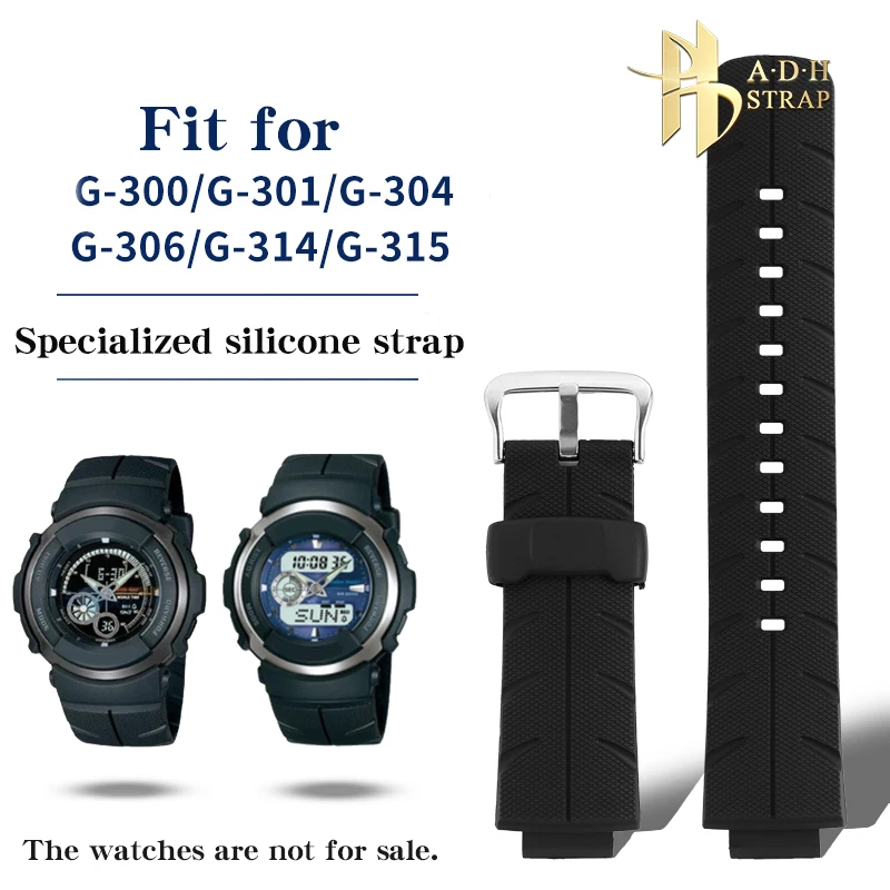 

Waterproof sports silicone watch strap accessories For Casio G-shock Series G-300/301B/306X Watchband Soft Pin Buckle Bracelet
